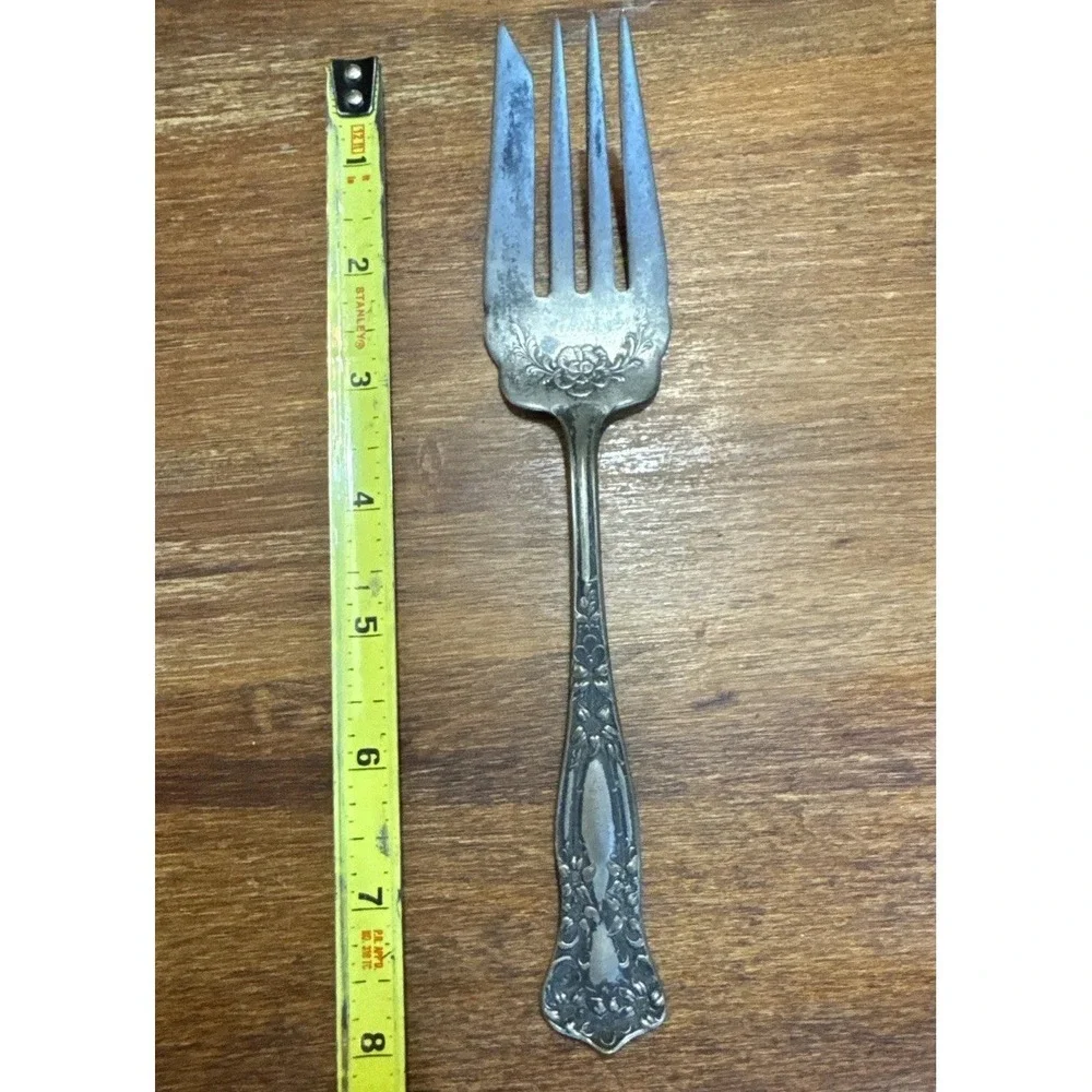 Antique Imperial Silver Co Silverplate Meat Fork  LORRAINE 1913